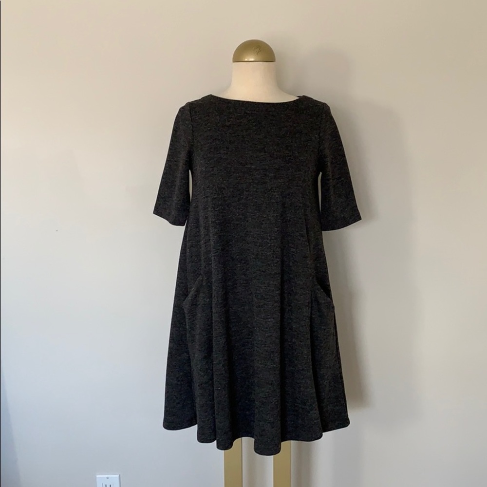 Charcoal Gray A-Line Swing Dress